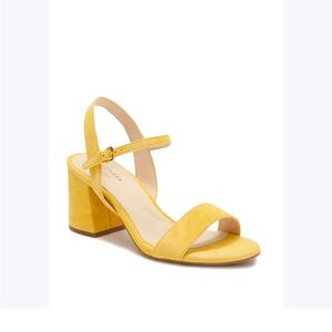 NEW Cole Haan Women's Josie Block Heel Yellow Suede Sandal Size 7